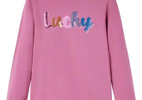 Tricou de copii cu mâneci lungi, zmeuriu, 128 - 1/5