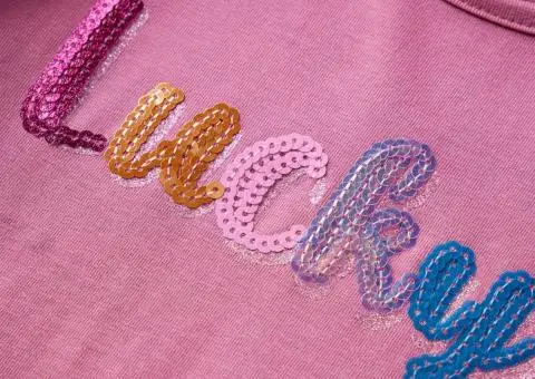 Tricou de copii cu mâneci lungi, zmeuriu, 128 - 4/5