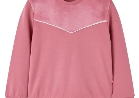 Bluzon pentru copii, petic din catifea, zmeuriu, 128 - 1/5