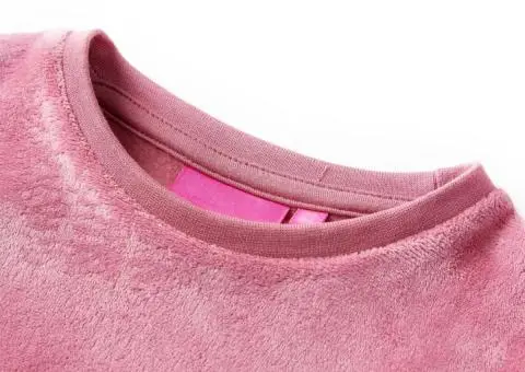 Bluzon pentru copii, petic din catifea, zmeuriu, 128 - 3/5