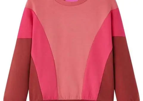 Bluzon pentru copii, color block roz și henna, 104 - 1/5