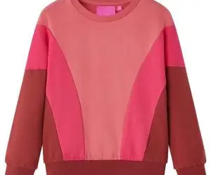 Bluzon pentru copii, color block roz și henna, 104