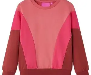 Bluzon pentru copii, color block roz și henna, 128