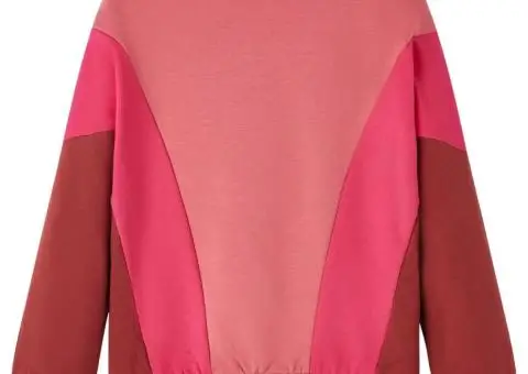 Bluzon pentru copii, color block roz și henna, 128 - 2/5