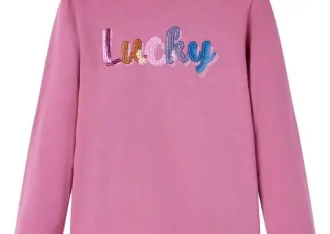 Tricou de copii cu mâneci lungi, zmeuriu, 104 - 1/5