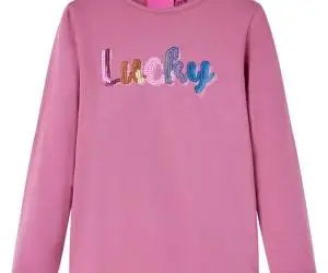 Tricou de copii cu mâneci lungi, zmeuriu, 104