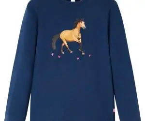 Tricou pentru copii cu mâneci lungi, bleumarin, 104
