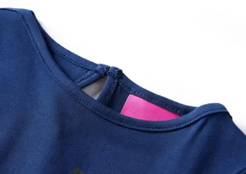 Tricou pentru copii cu mâneci lungi, bleumarin, 104 - 3/5