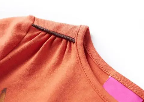 Tricou pentru copii cu mâneci lungi, portocaliu ars, 128 - 3/5