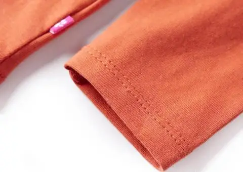 Tricou pentru copii cu mâneci lungi, portocaliu ars, 128 - 5/5