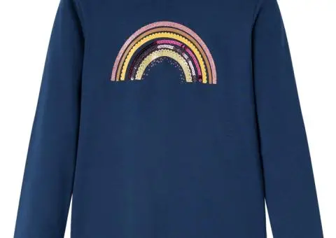 Tricou pentru copii cu mâneci lungi, bleumarin, 92 - 1/5