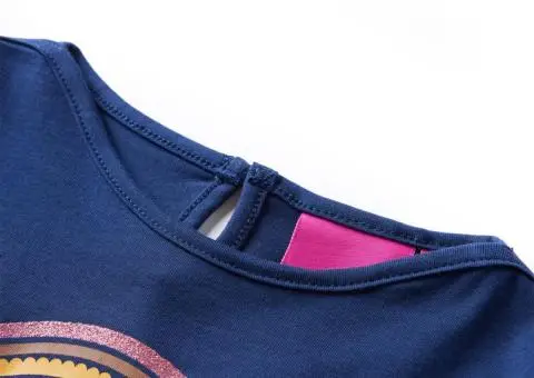 Tricou pentru copii cu mâneci lungi, bleumarin, 92 - 3/5