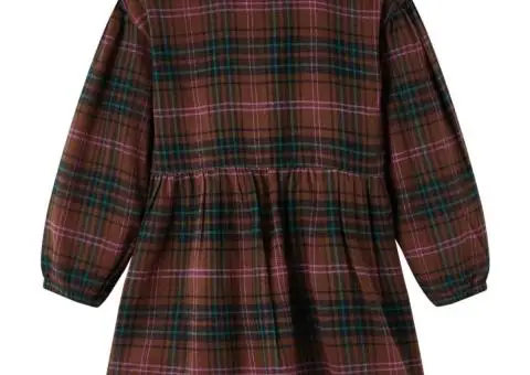 Rochie pentru copii cu mâneci lungi, coniac, 140 - 2/5