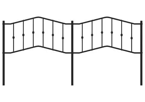 Tăblie de pat metalică, negru, 193 cm - 4/5