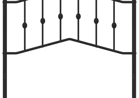 Tăblie de pat metalică, negru, 100 cm - 4/5