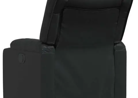 Fotoliu rabatabil, negru, piele ecologică - 3/5