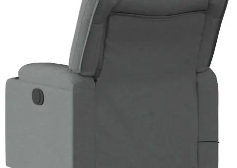 Fotoliu de masaj rabatabil, gri închis, material textil - 4/5