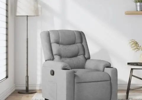 Fotoliu rabatabil, gri deschis, material textil - 1/5