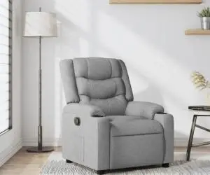vidaXL Fotoliu rabatabil, gri deschis, material textil