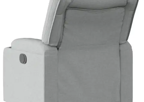 Fotoliu rabatabil, gri deschis, material textil - 3/5