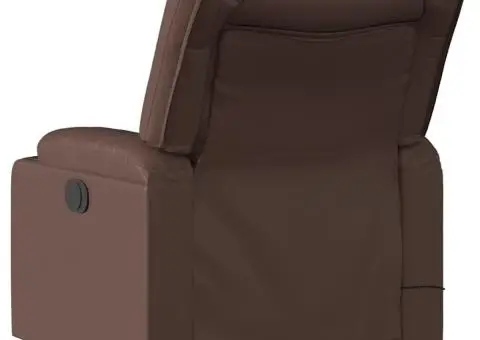 Fotoliu de masaj rabatabil, maro, piele ecologică - 4/5