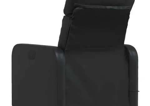 Fotoliu rabatabil cu masaj, negru, piele ecologică - 4/5