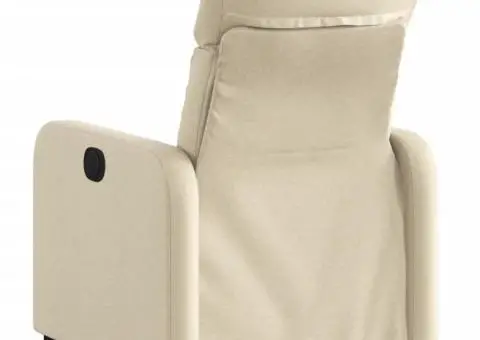 Fotoliu rabatabil, crem, material textil - 3/5