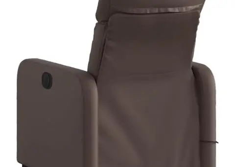 Fotoliu de masaj rabatabil, maro, piele ecologică - 4/5
