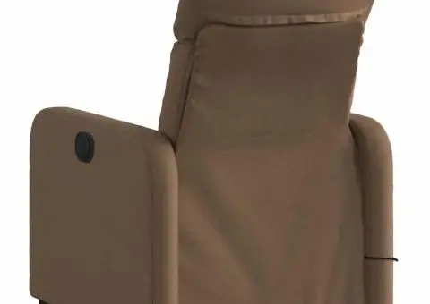 Fotoliu de masaj rabatabil, maro, material textil - 4/5