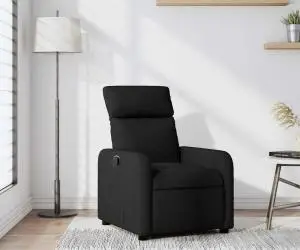 vidaXL Fotoliu rabatabil, negru, material textil