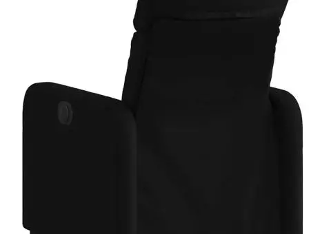 Fotoliu rabatabil, negru, material textil - 3/5