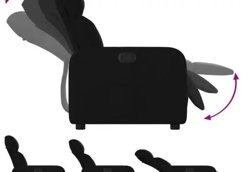 Fotoliu rabatabil, negru, material textil - 4/5