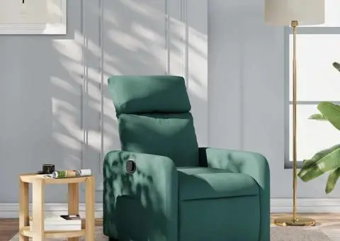 Fotoliu rabatabil, verde închis, material textil - 1/5