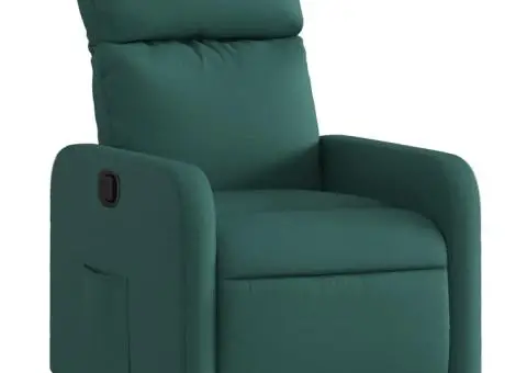 Fotoliu rabatabil, verde închis, material textil - 2/5