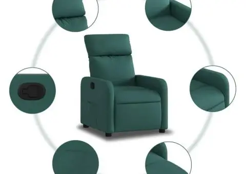 Fotoliu rabatabil, verde închis, material textil - 5/5