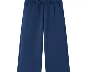 Pantaloni pentru copii cu picioare largi, bleumarin, 128