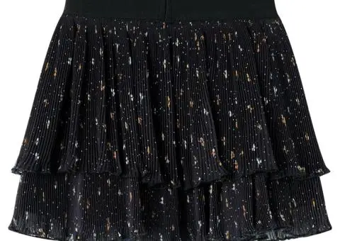 Fustă pentru copii cu volane, negru, 104 - 2/5