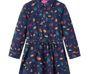 Rochie pentru copii cu mâneci lungi, bleumarin, 116
