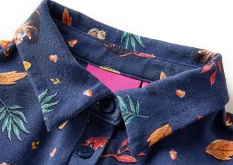 Rochie pentru copii cu mâneci lungi, bleumarin, 116 - 3/5