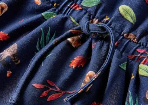 Rochie pentru copii cu mâneci lungi, bleumarin, 116 - 4/5