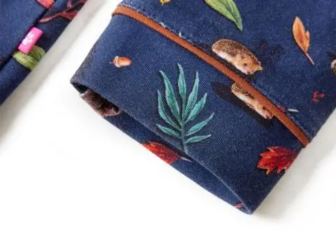 Rochie pentru copii cu mâneci lungi, bleumarin, 116 - 5/5