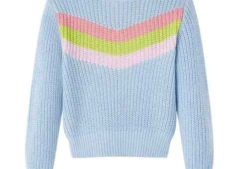 Pulover pentru copii tricotat, albastru, 116 - 1/5