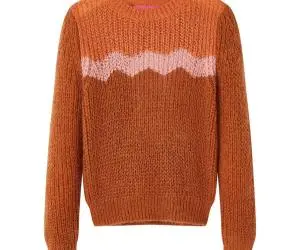 Pulover pentru copii tricotat, coniac, 92