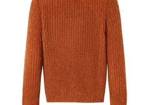 Pulover pentru copii tricotat, coniac, 92 - 2/5
