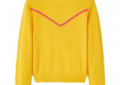 Pulover pentru copii tricotat, ocru închis, 140 - 1/5