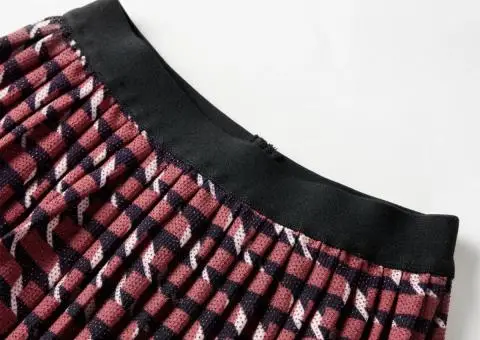 Fusta plisată pentru copii cu sclipici, roșu, 104 - 3/5