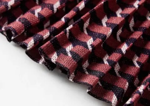 Fusta plisată pentru copii cu sclipici, roșu, 104 - 5/5