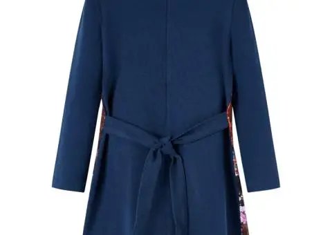 Rochie cu mâneci lungi pentru copii, bleumarin, 140 - 2/5