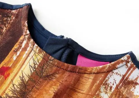 Rochie cu mâneci lungi pentru copii, bleumarin, 140 - 3/5