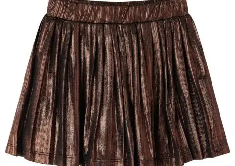 Fustă pentru copii cu sclipici, coniac, 116 - 1/5